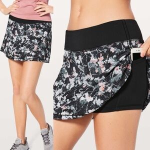 Lululemon Tall Activewear Skort Size 4 Pace Rival Skirt Golf Tennis Spring Bloom